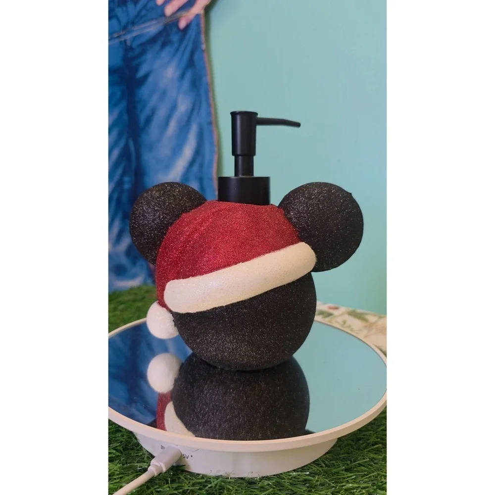 Disney Mickey Mouse Santa Hat Glitter 3D Soap Dispenser